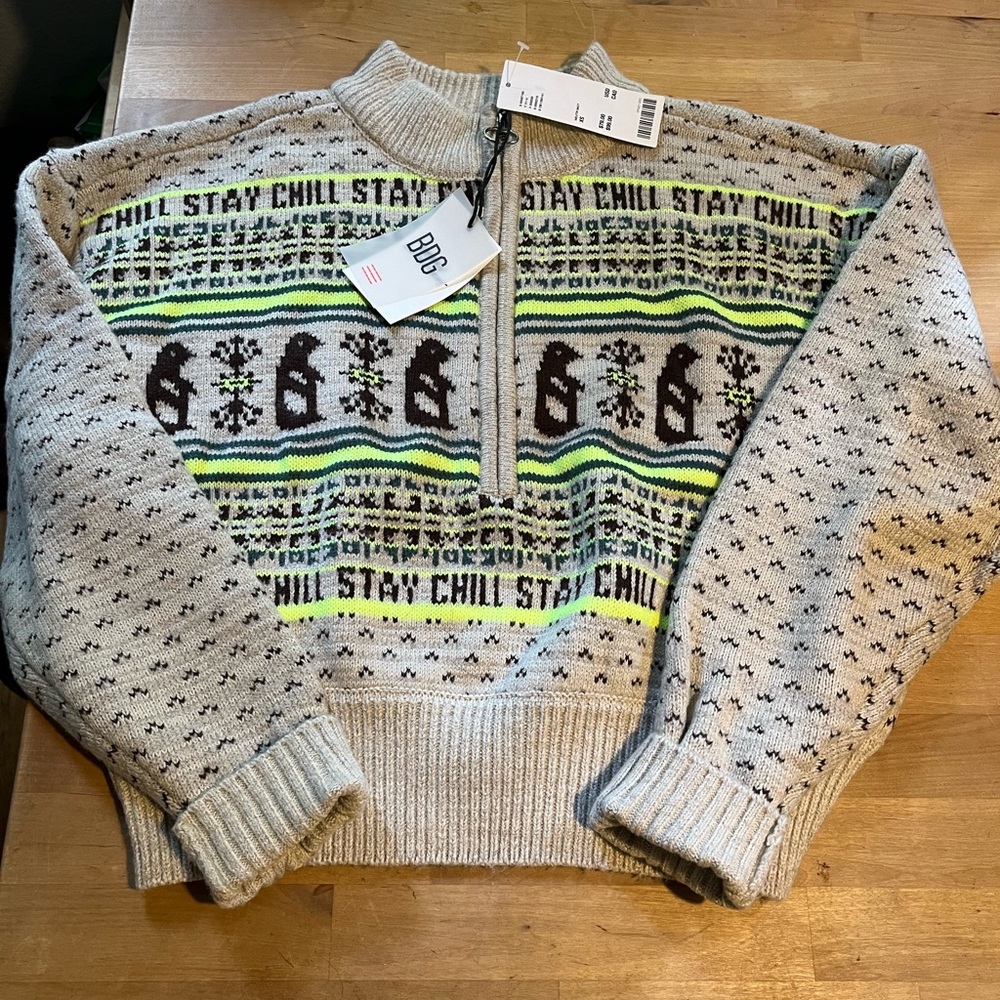 BDG Stay Chill half zip sweater